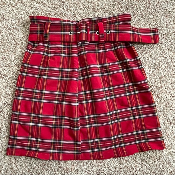 Forever 21 Red Plaid Y2K A-Line Skirt Women’s Small - Picture 1 of 6